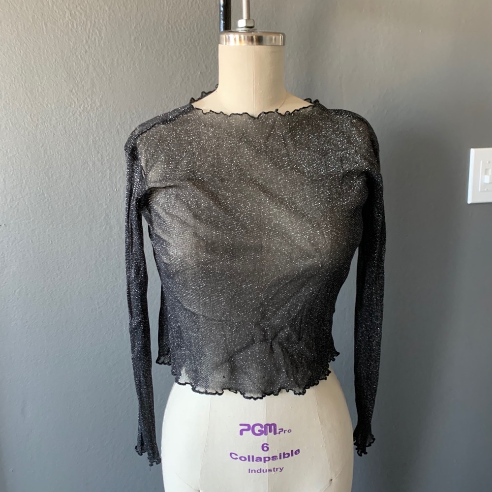 Brandy Melville Sheer Sparkle Shirt
